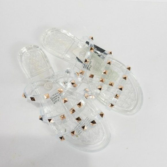 Olivia Miller Milos Island Jelly Slide Sandals Clear -6 - Picture 6 of 7